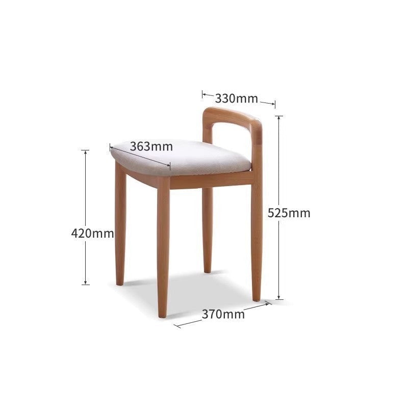 Beech solid wood makeup stool: