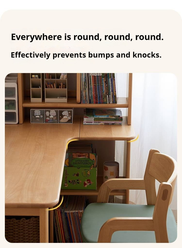 Beech Solid Wood Kids Corner Desk
