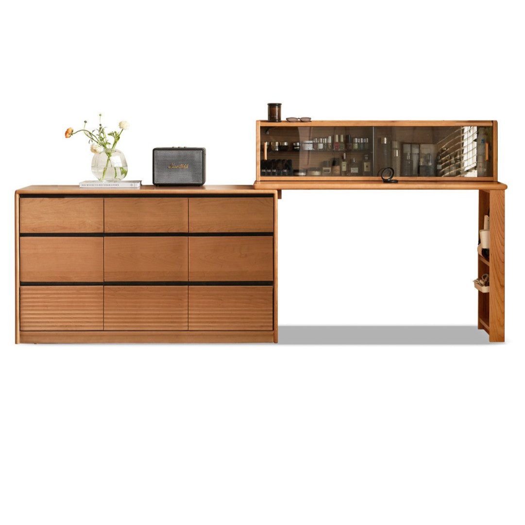 Cherry Solid Wood Retro Dressing Table.