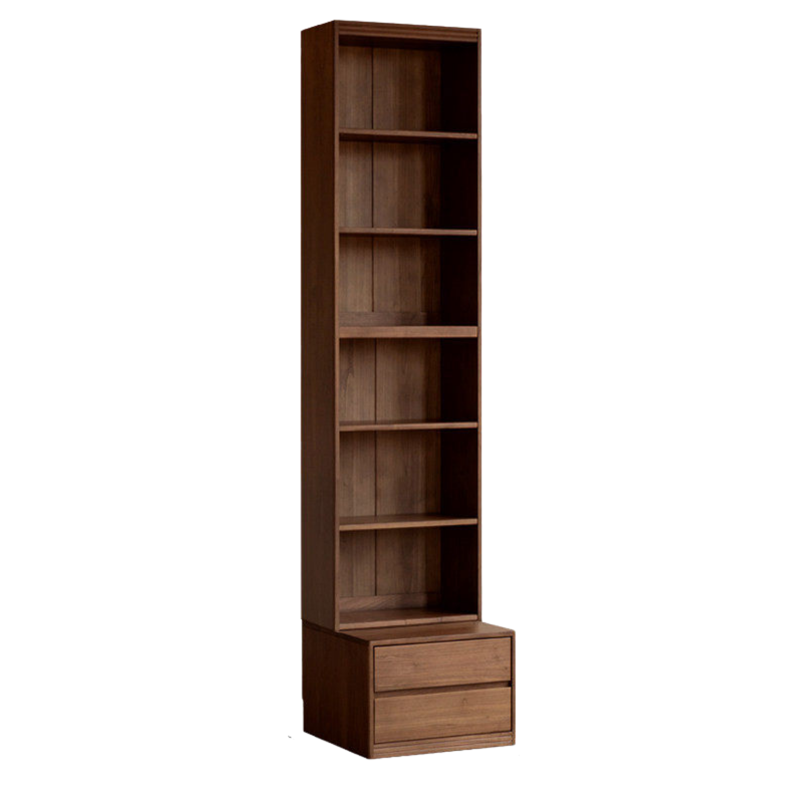 Black Walnut, Sandalwood Solid Wood Light Luxury Combined Bookshelf With Seat