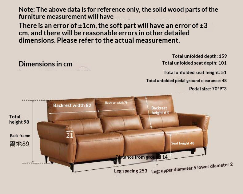 Genuine Leather Electric high back Sofa