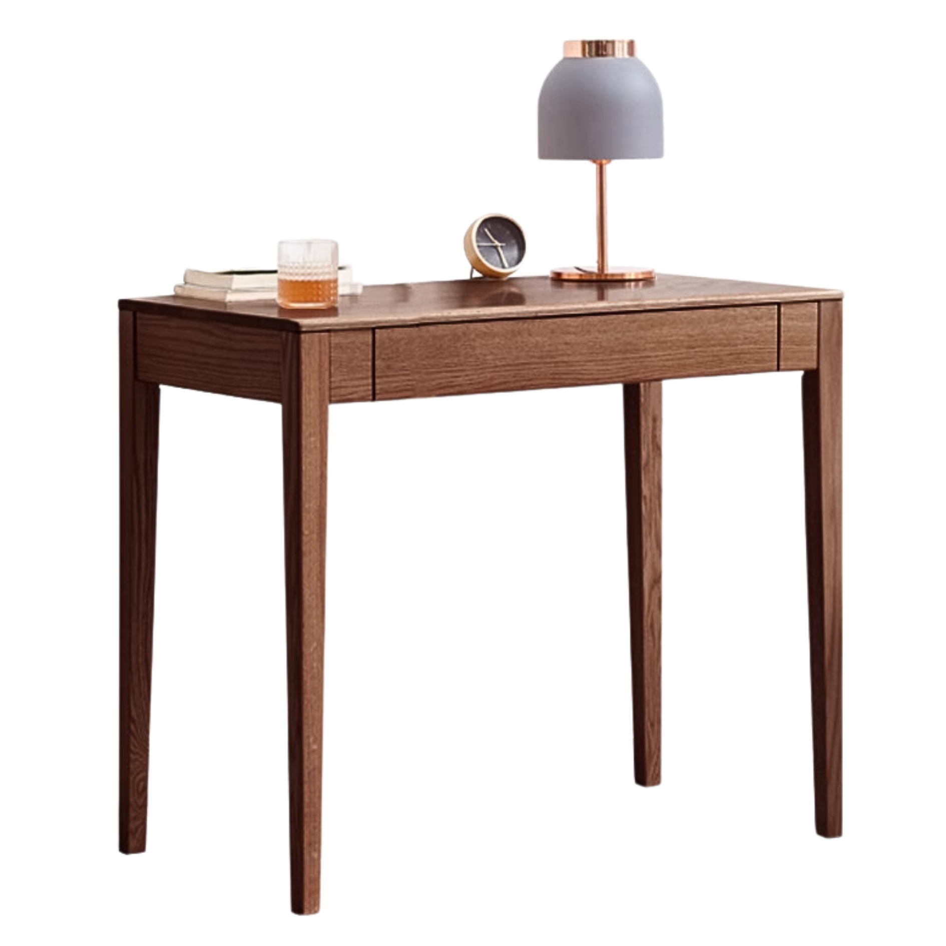 Solid Rubberwood, Oak Solid Wood Small Desk