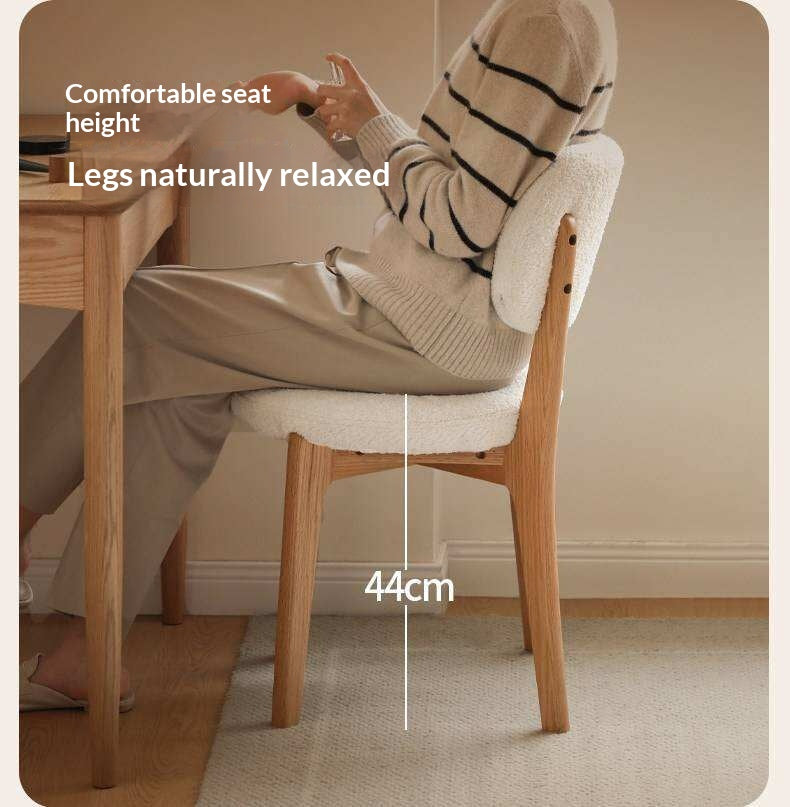 Oak Solid Wood Modern Velvet Soft Makeup Stool