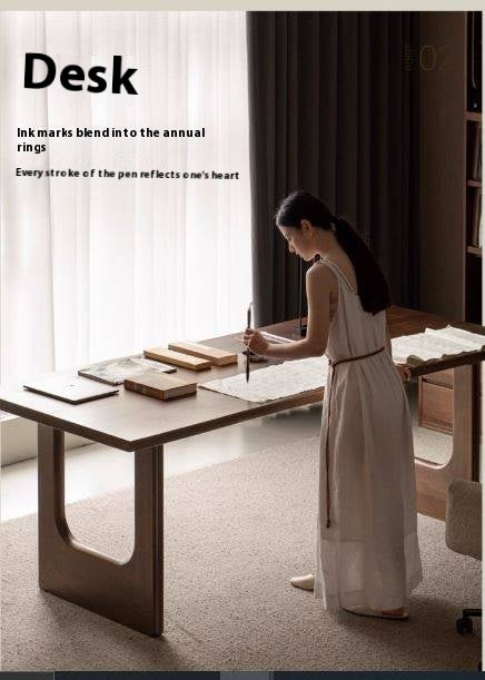 Black Walnut, Sandalwood Solid Wood Wabi Sabi Style Large Board Dining Table