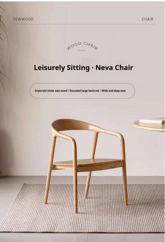 Ash, White Ash, Black Walnut Solid Wood Armchair, Scandinavian Modern Curved Back Accent Chair