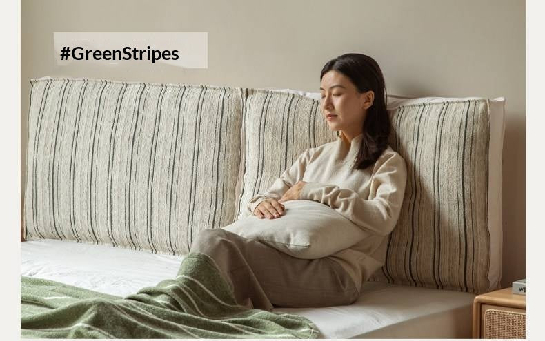 Fabric Bed Headboard Pillow with Large Removable Backrest Cushion