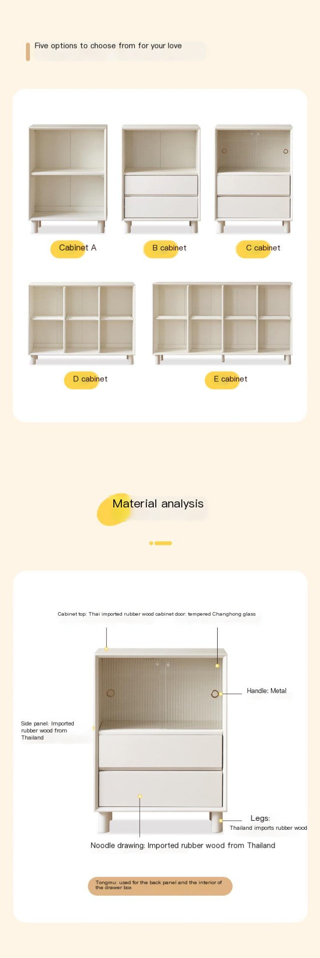 Rubber Solid Wood Modern Bookcase.