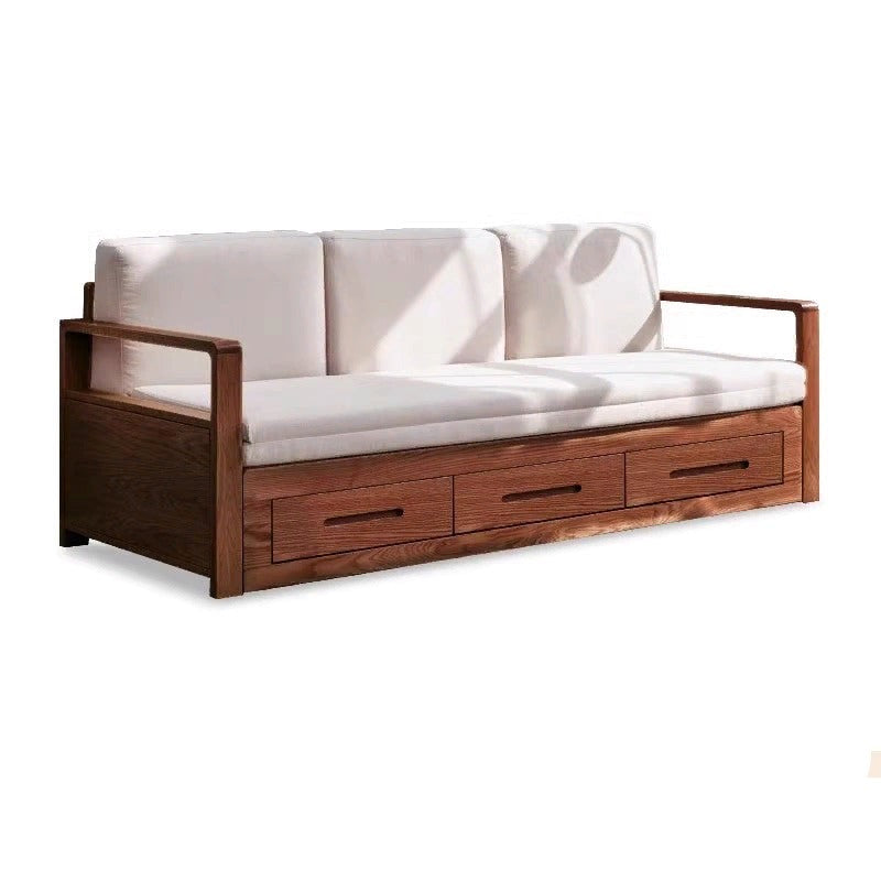 Oak, Ash Solid Woof Folding Storage Sofa Bed.