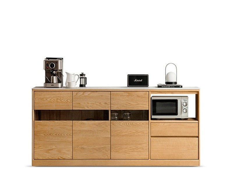 Oak Solid Wood Sideboard Modern Buffet Cabinet