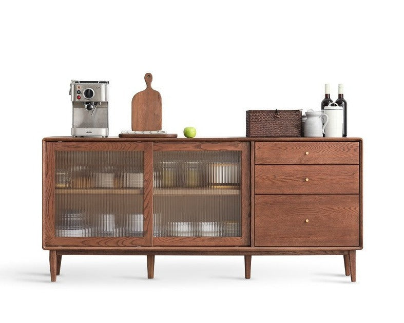 Oak solid wood sideboard cabinet"