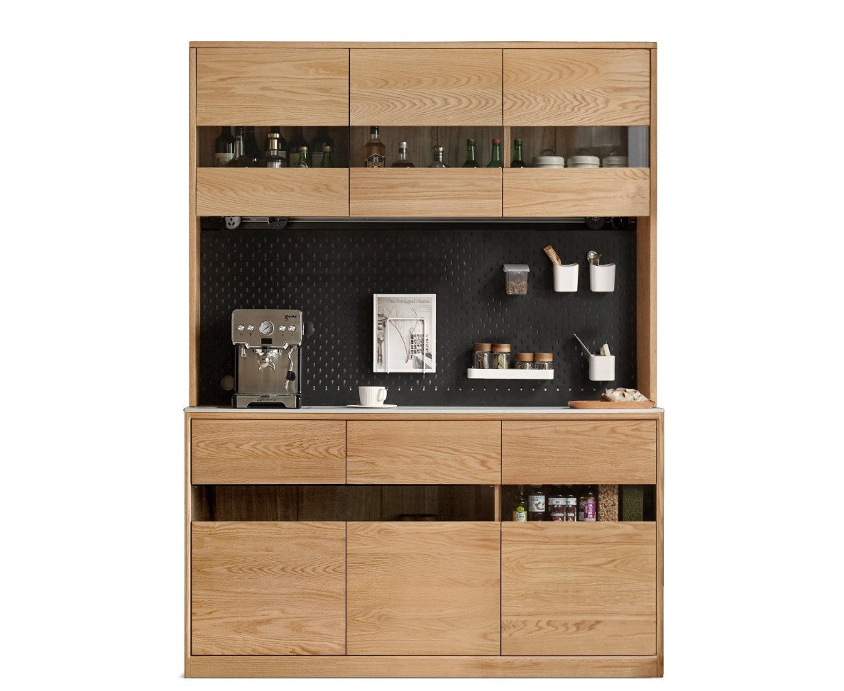 Oak Solid Wood Sideboard Modern Buffet Cabinet