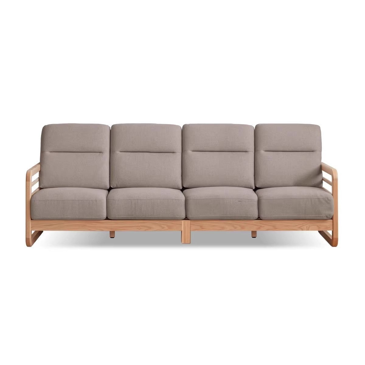 Oak Solid Wood Fabric Sofa.