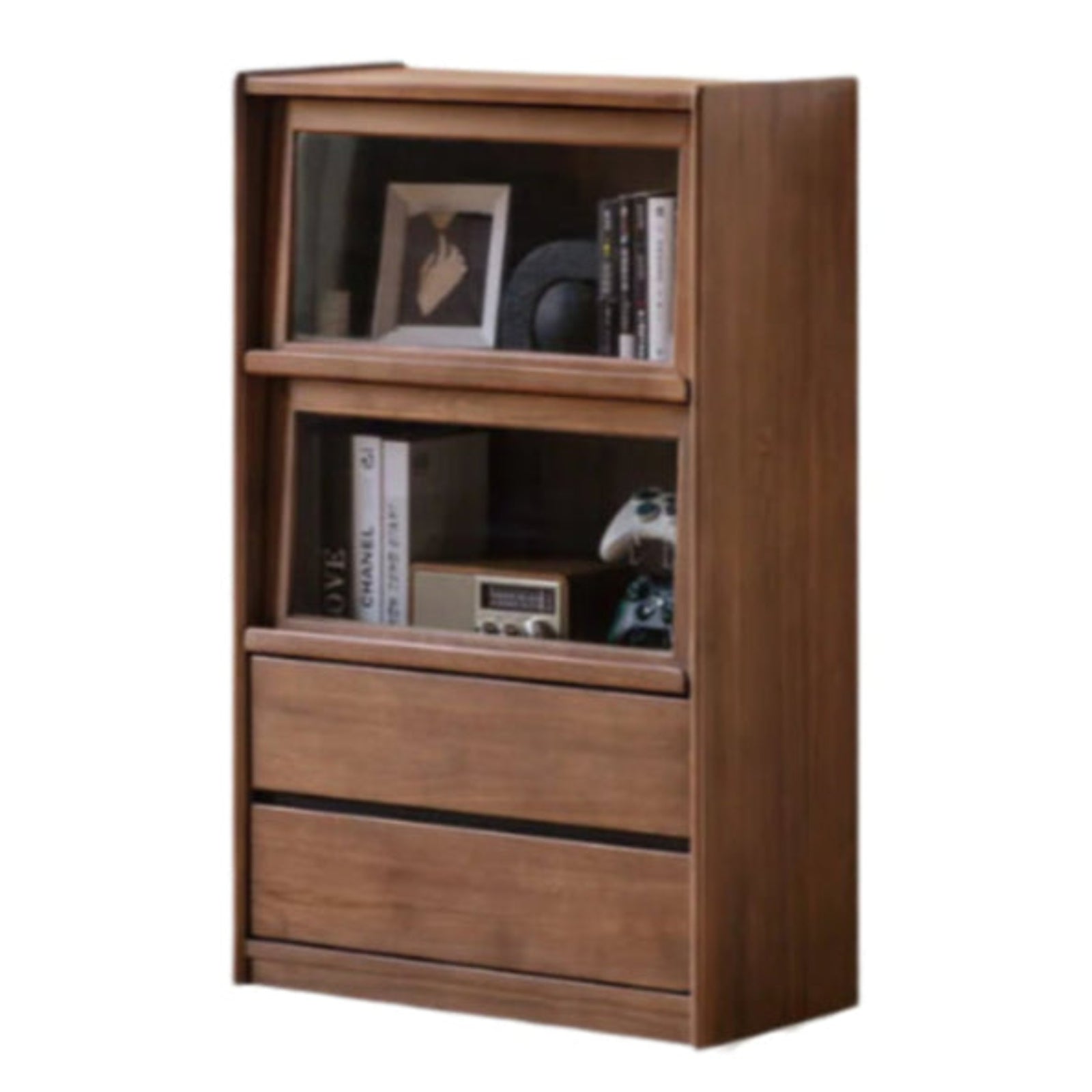 Black Walnut, Solid Longan Hardwood, Ash Solid Wood Modern Style Side Cabinet.