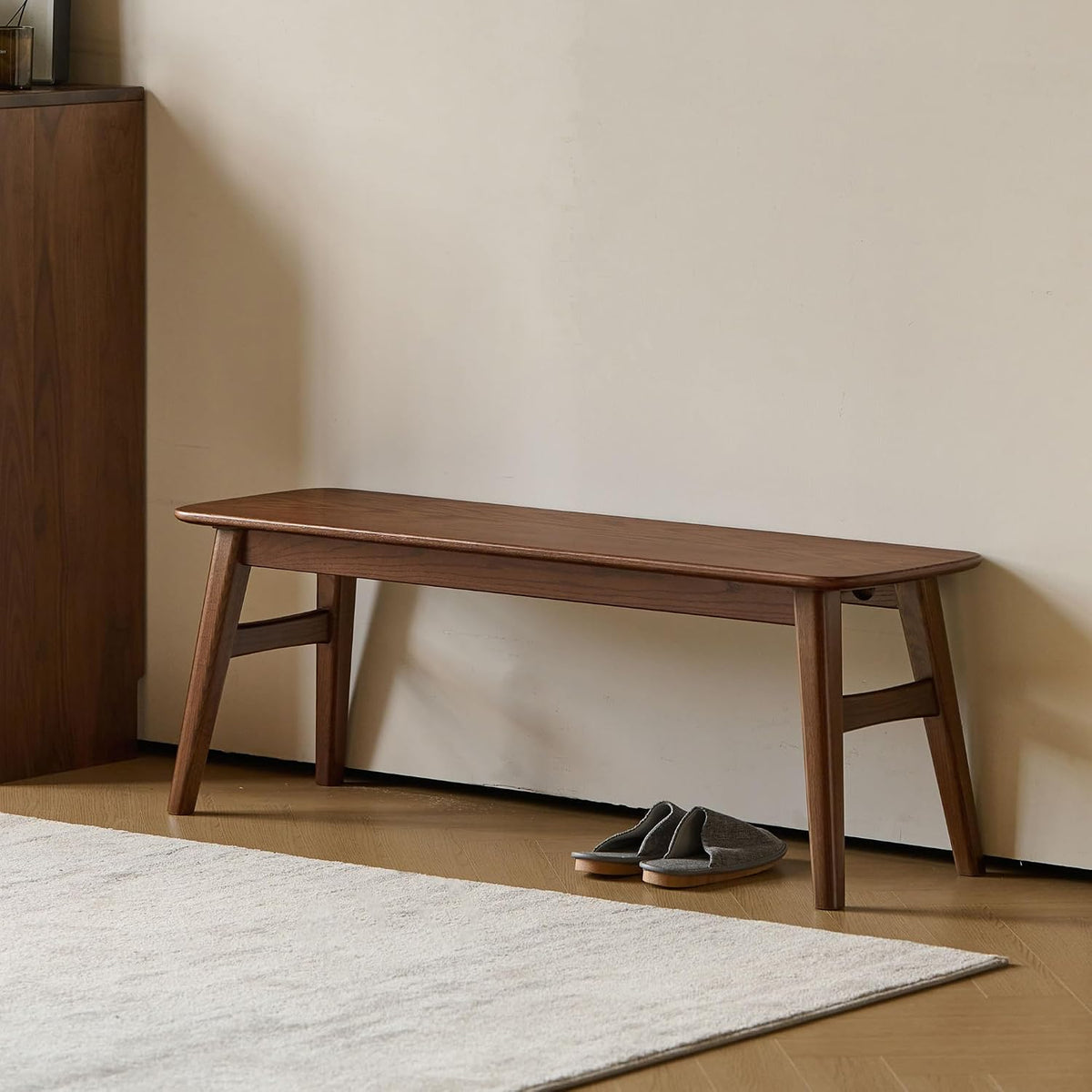 Oak Solid Wood Modern Long Bench