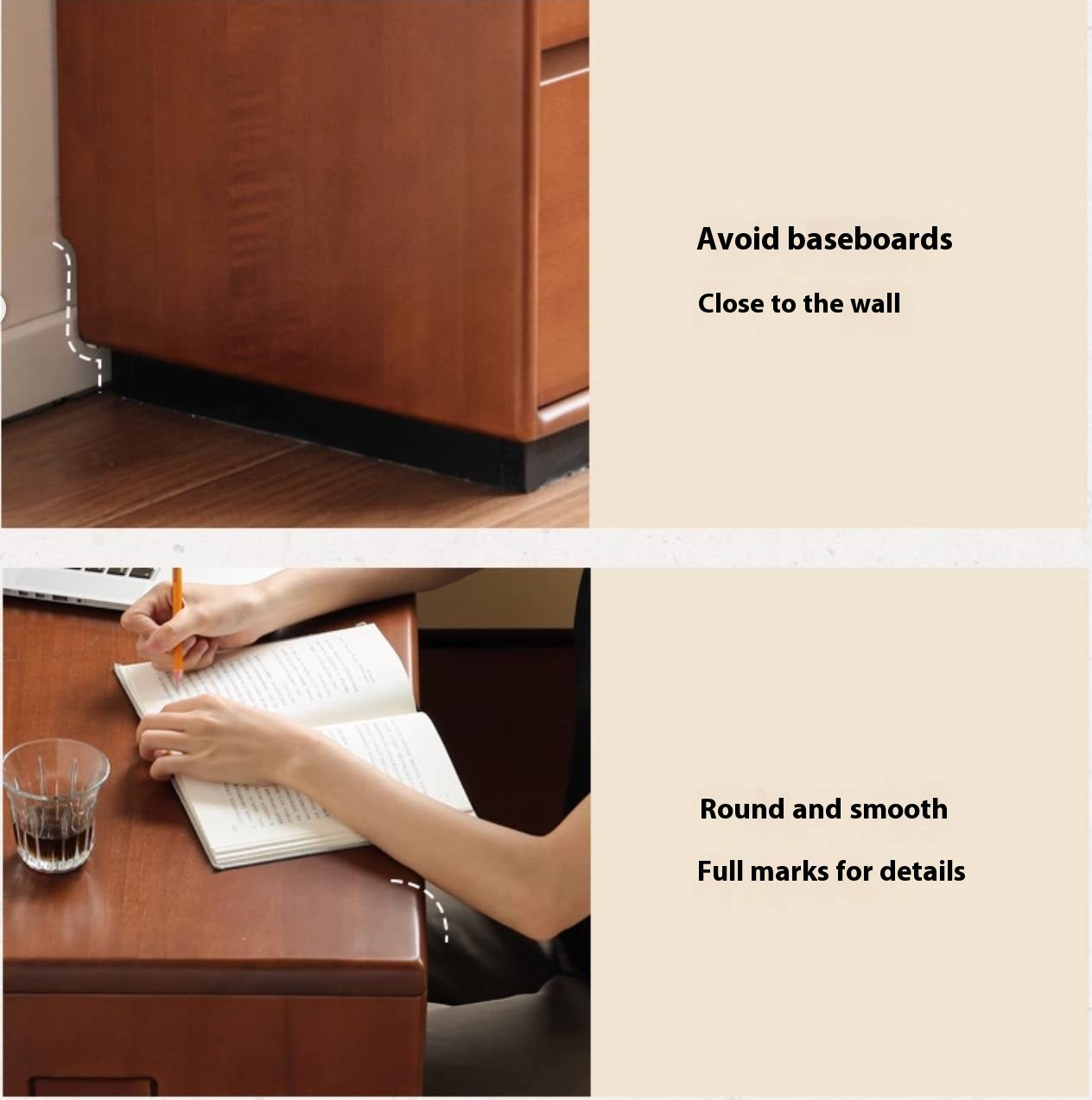 Tulipwood Solid Wood Bauhaus Style Vanity Table.