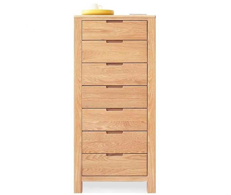 Oak Solid Wood, Solid Rubberwood Nordic Chest of Drawers