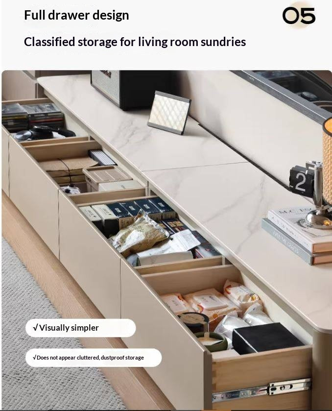 Poplar Solid Wood Rock Slab TV Stand.