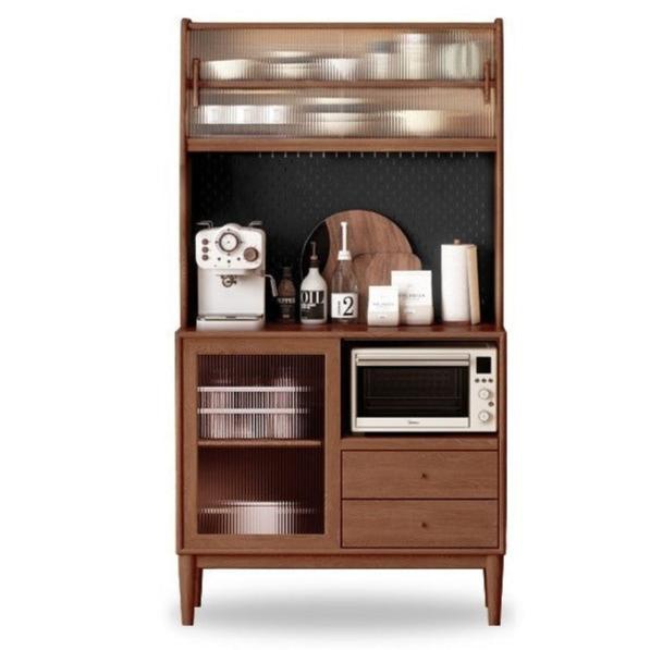 Ash Solid Wood Sideboard High Wine Cabinet Buffet
