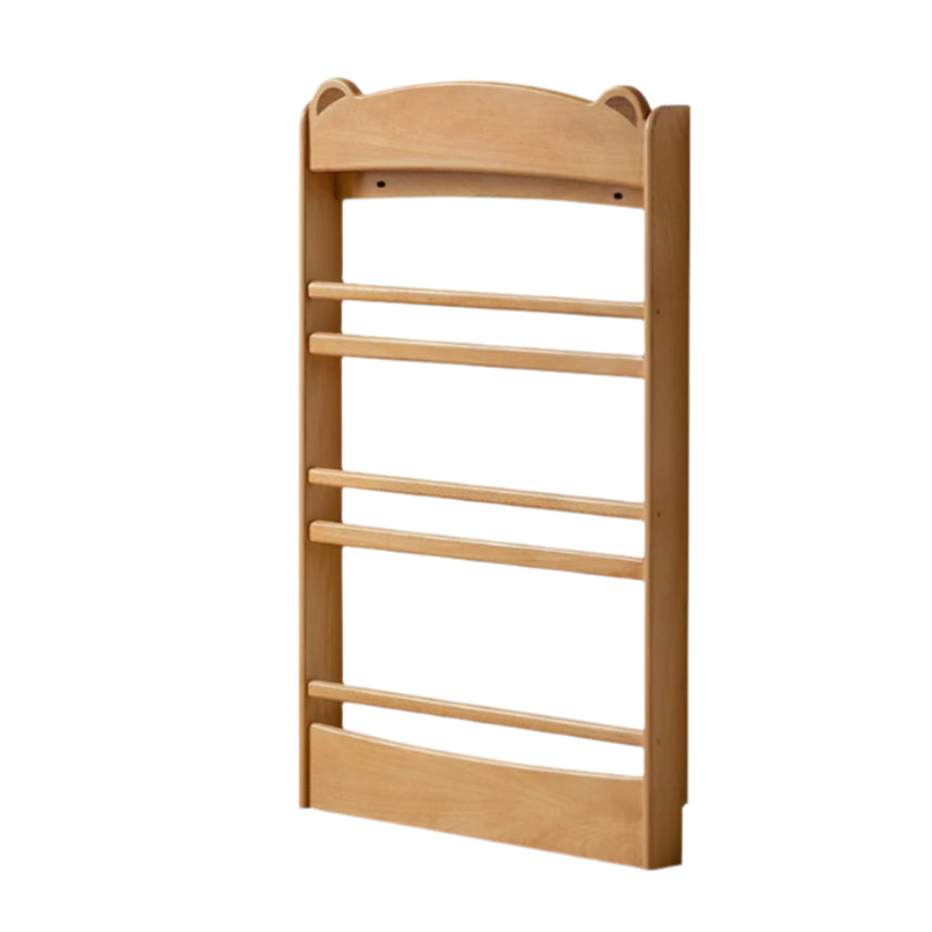 Beech Solid Wood Children's Multi-Layer Narrow Bookshelf.