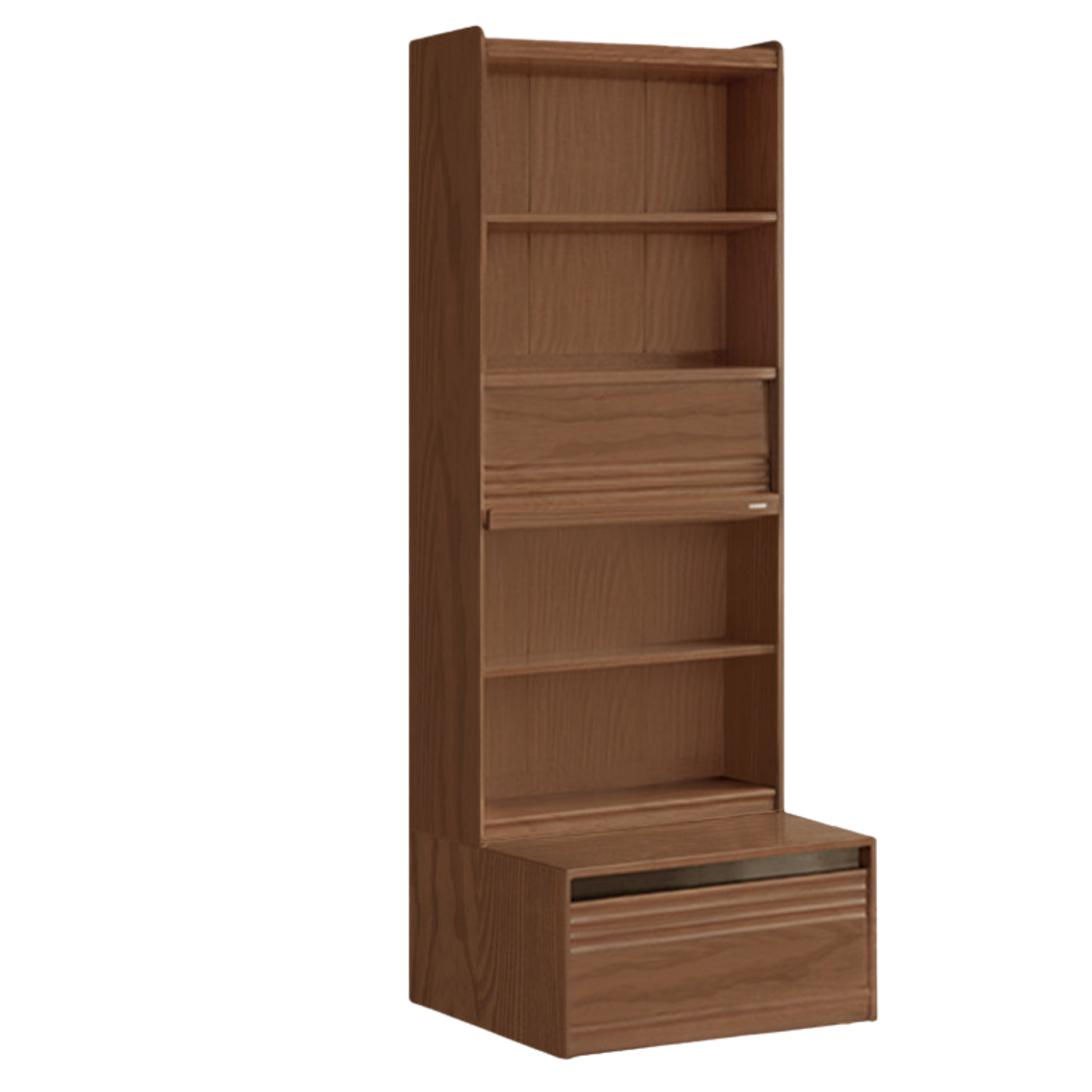 Black Walnut, Sandalwood, Oak, Ash Solid Wood Combination Bookcase with Floor Display and Luxury Storage