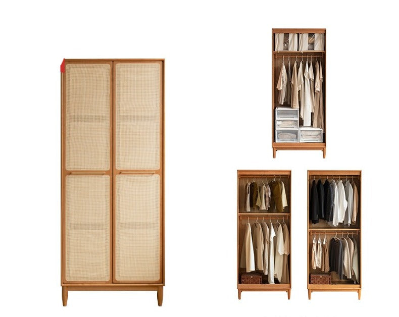 Cherry, Oak Solid Wood Fascinating Wardrobe.