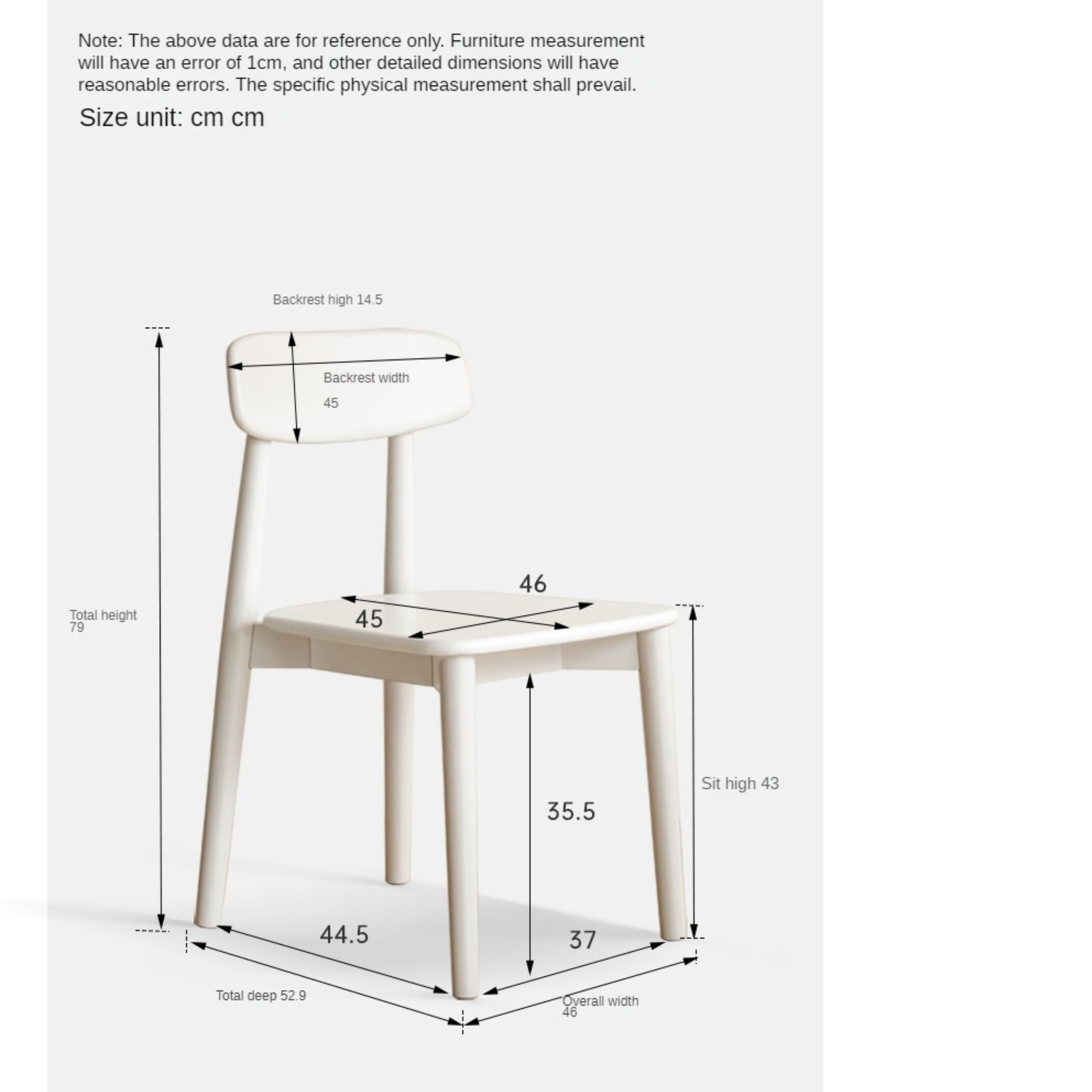 4 pcs Solid RubberWood, Birch Solid Wood Dining Chair Cream Style