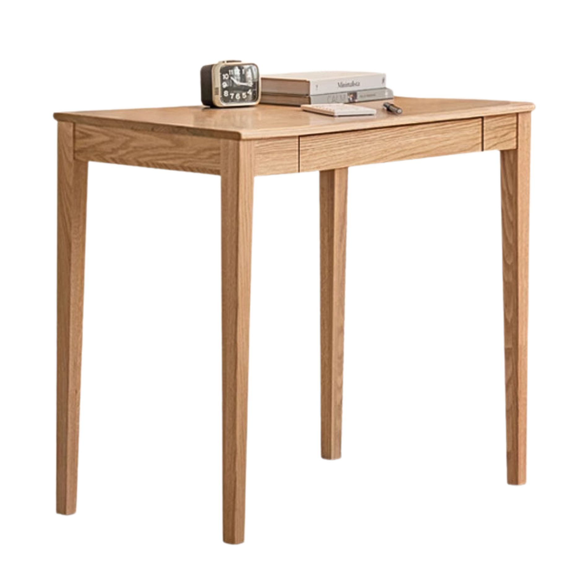Solid Rubberwood, Oak Solid Wood Small Desk