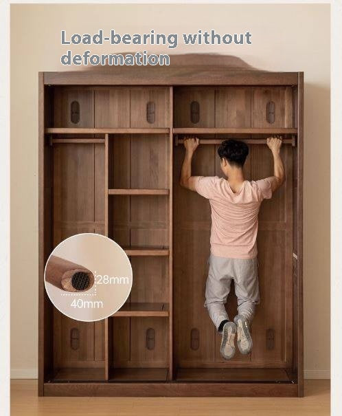 Golden Sandalwood Solid Wood Wardrobe