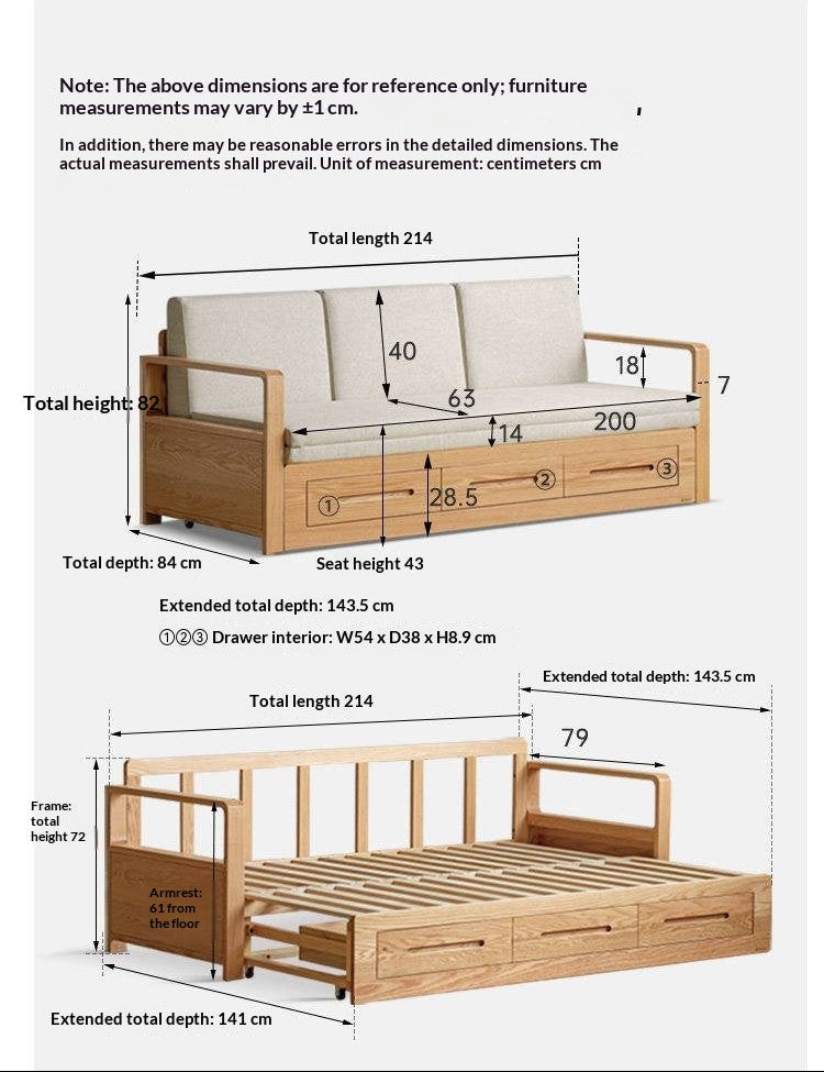 Oak, Ash Solid Wood Wood Daybed with Trundle and Storage Drawers