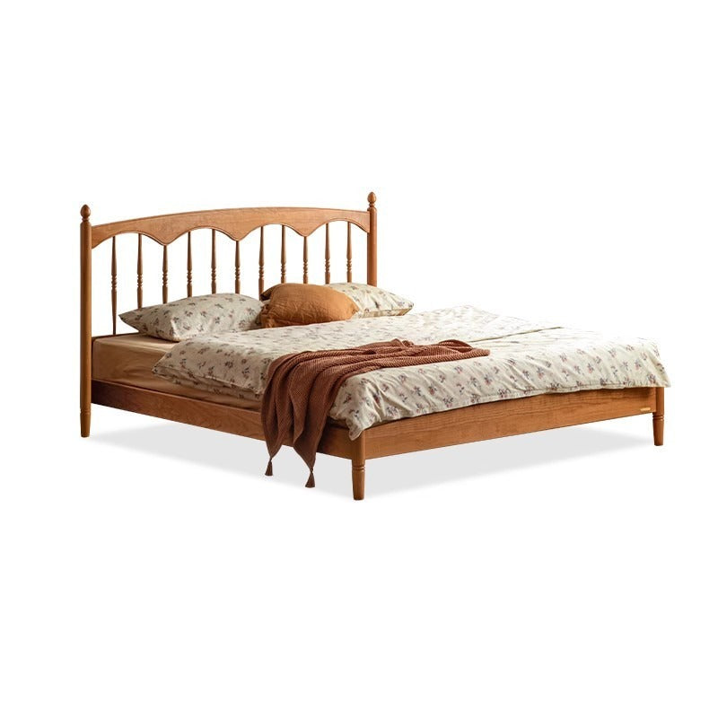 Cherry Wood Solid Wood Bed ,Retro Style, Princess Bed