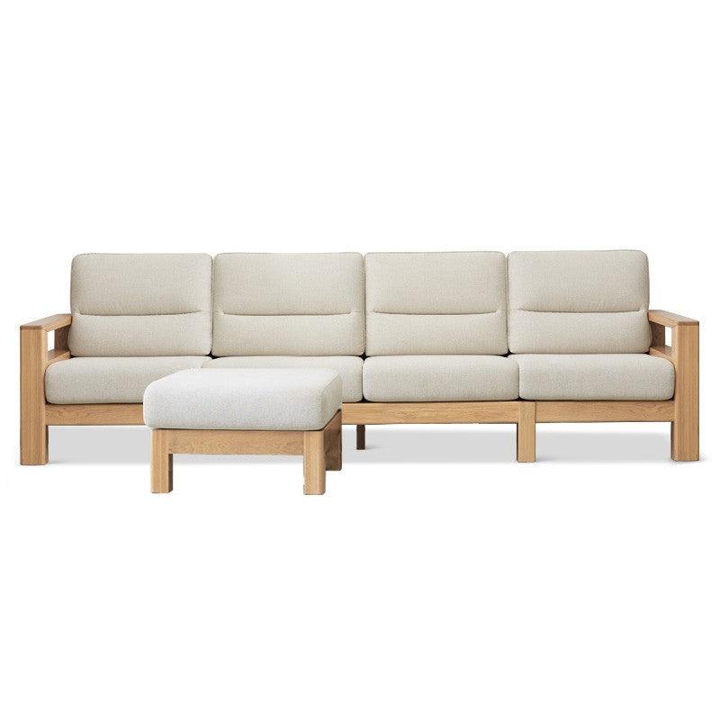 Ash, Black Walnut Solid Wood White Wax Fabric Sofa.