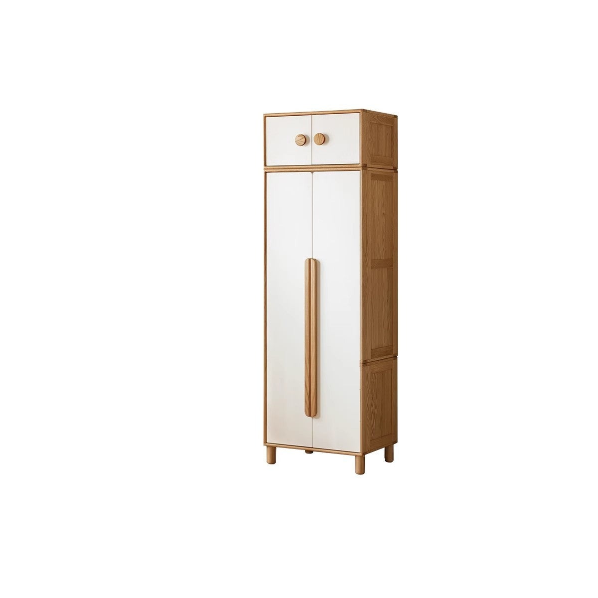 Oak Solid Wood Children's Wardrobe Combination Storage Cabinet