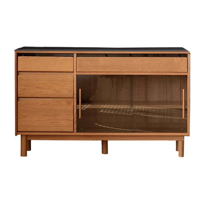 Cherry Solid Wood Rock Plate Storage Sideboard