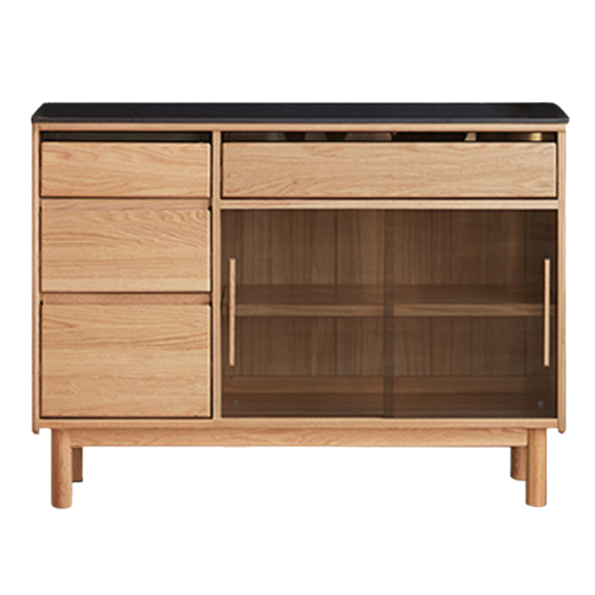 Oak, Ash Solid Wood Modern Rock Board Sideboard