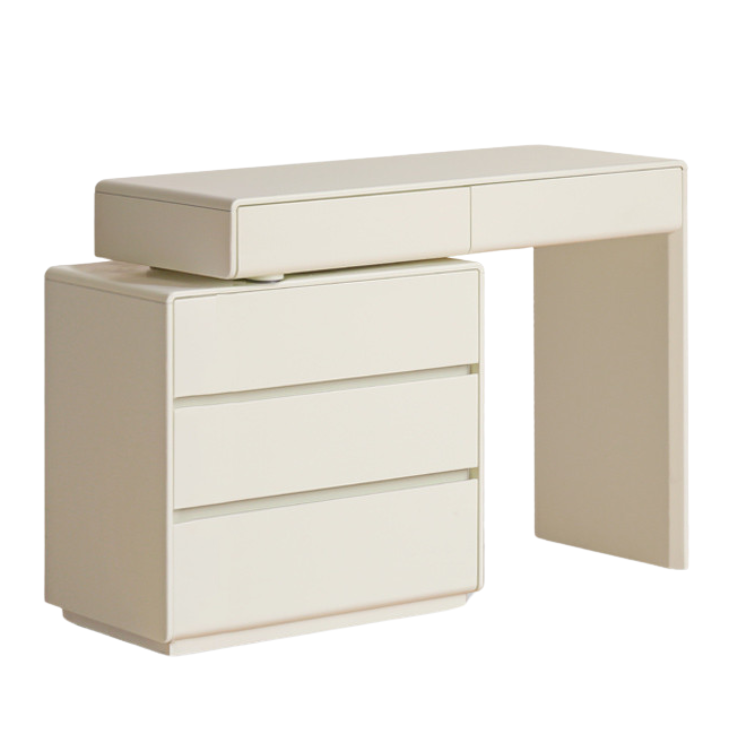 Poplar Solid Wood, Solid Rubberwood L-Shape Dressing Table