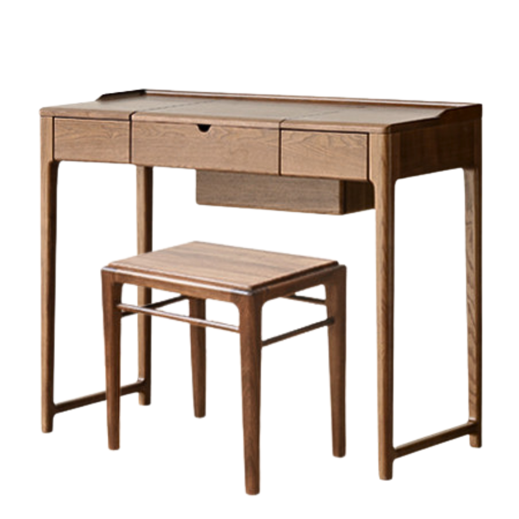 Ash Solid Wood Small Flip Vanity Table.