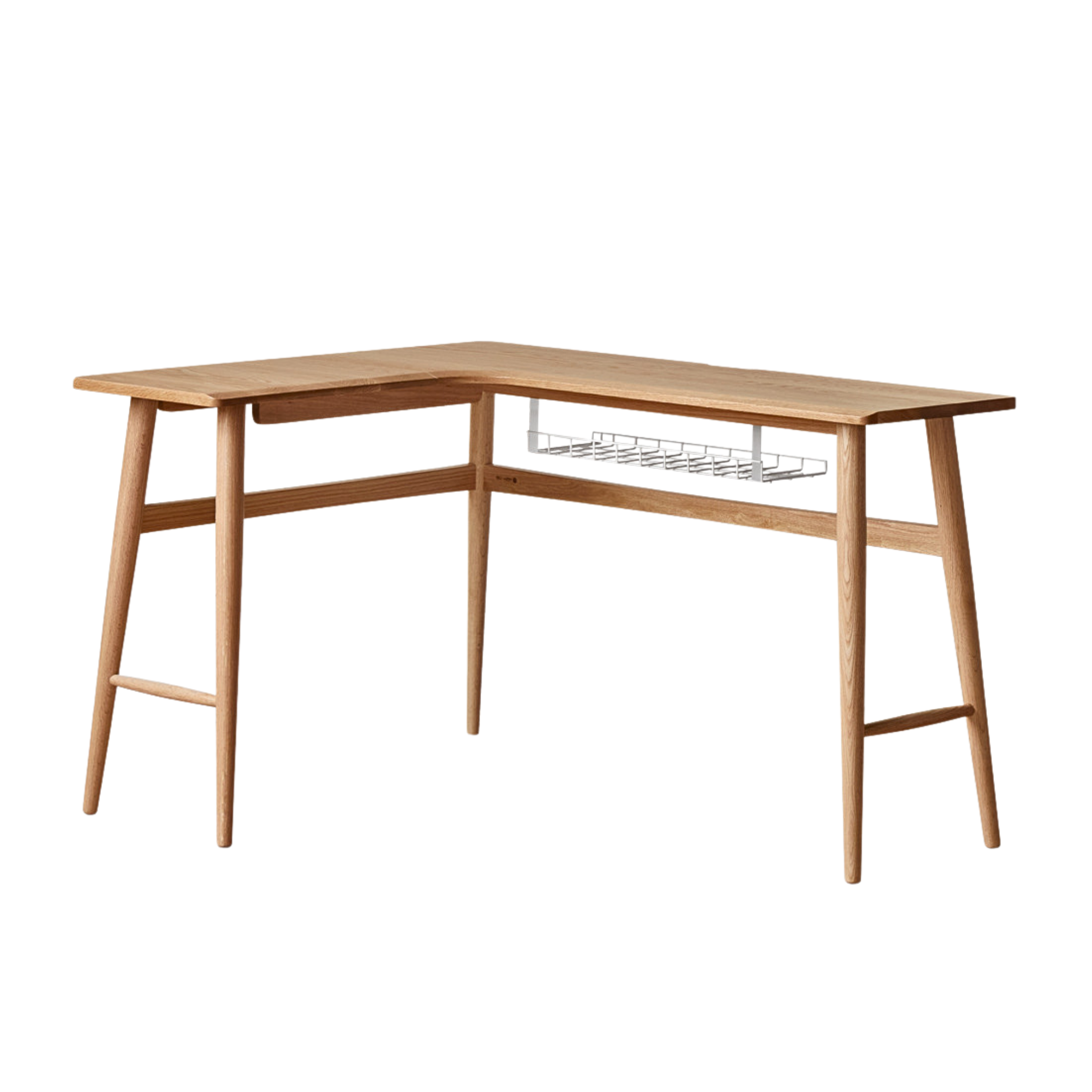 Oak, Rubberwood Solid Wood Corner Table Study Office Desk