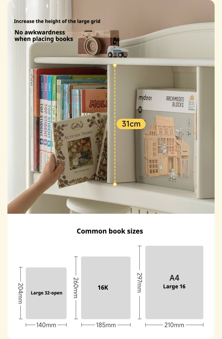 Rubber Solid Wood Cream Style Children's Desk.