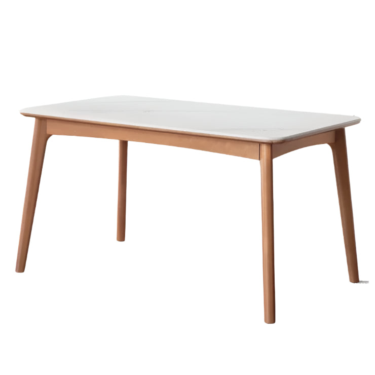Poplar Solid Wood Modern Reliable Rock Dining Table.