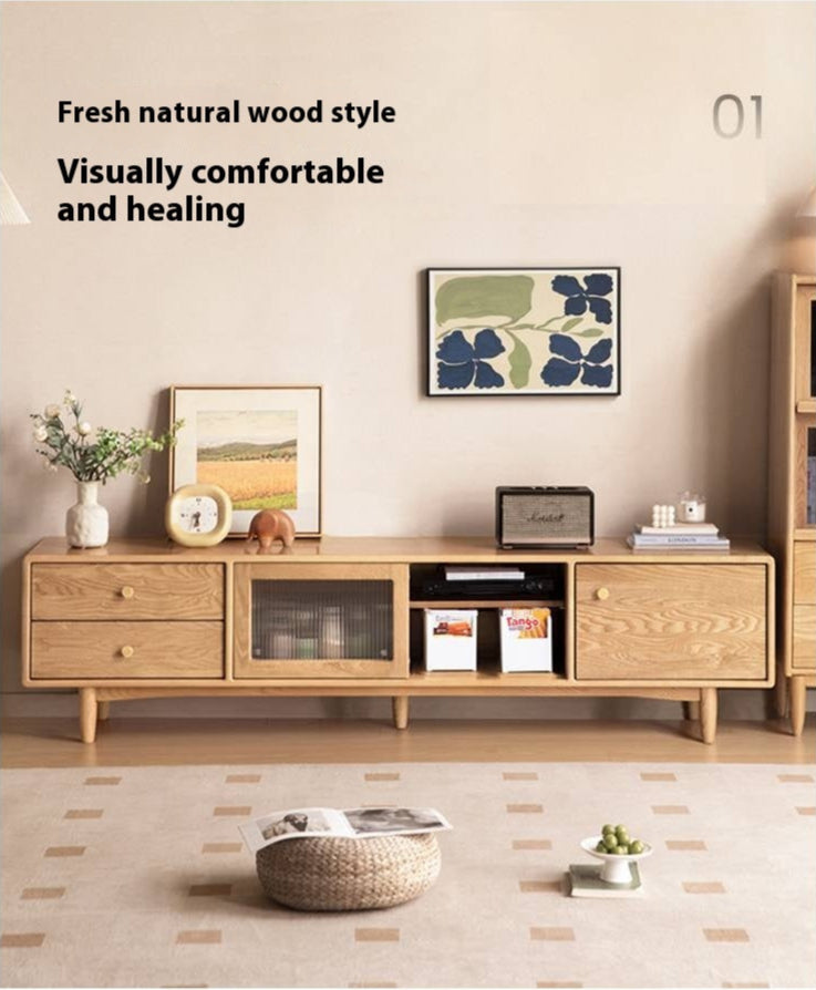 Ash Solid Wood Modern TV Cabinet