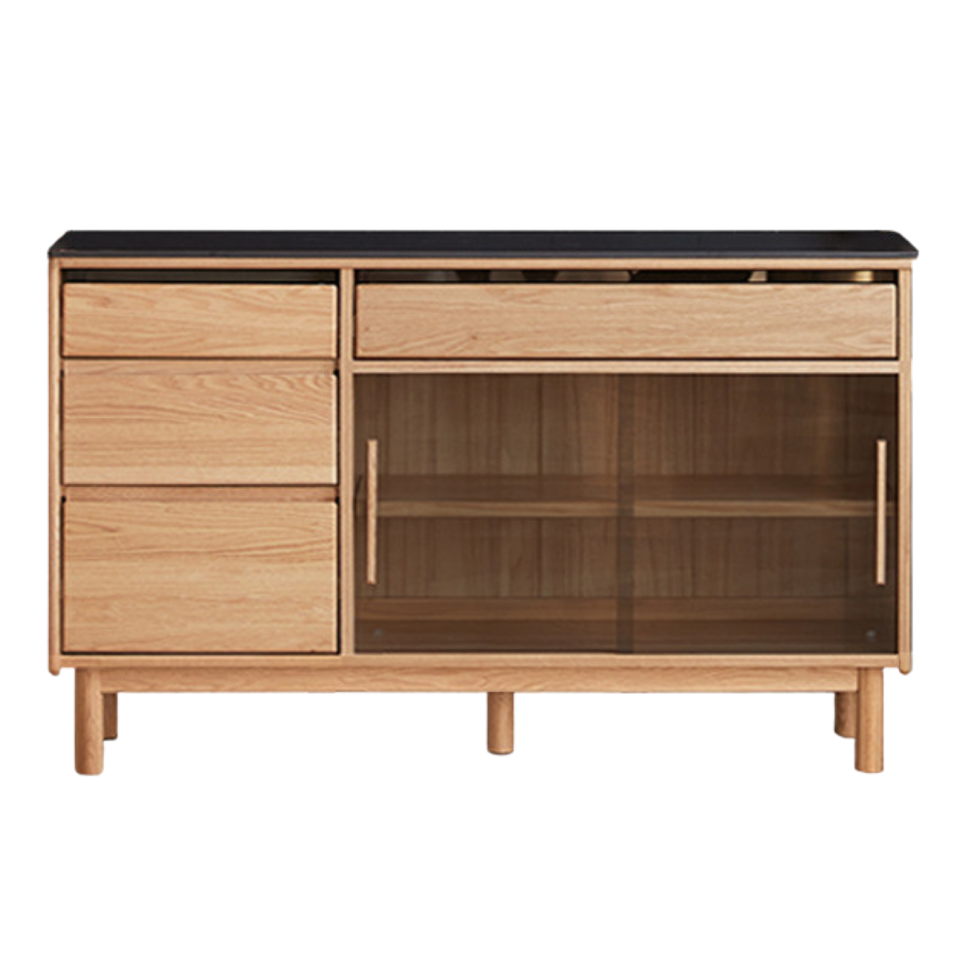 Oak, Ash Solid Wood Modern Rock Board Sideboard