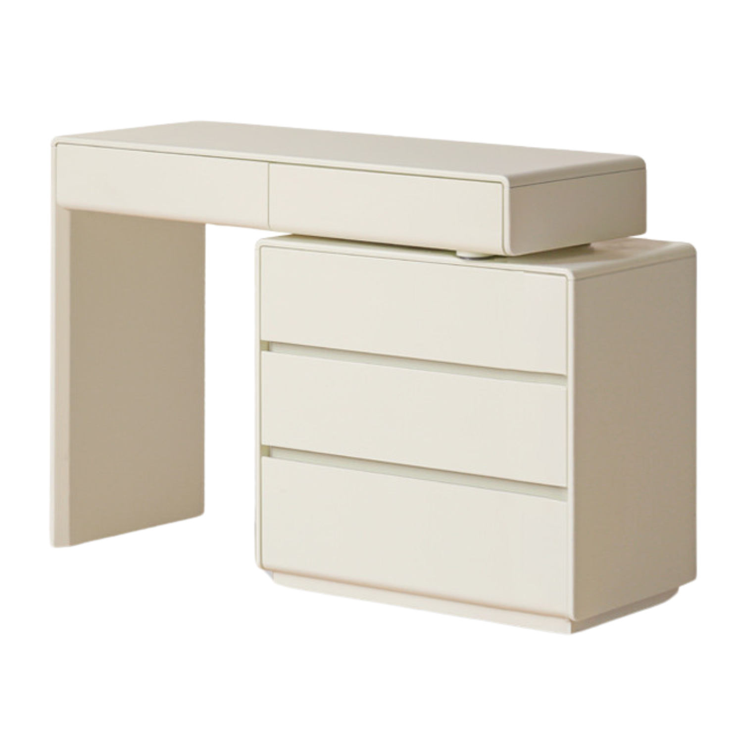 Poplar Solid Wood, Solid Rubberwood L-Shape Dressing Table