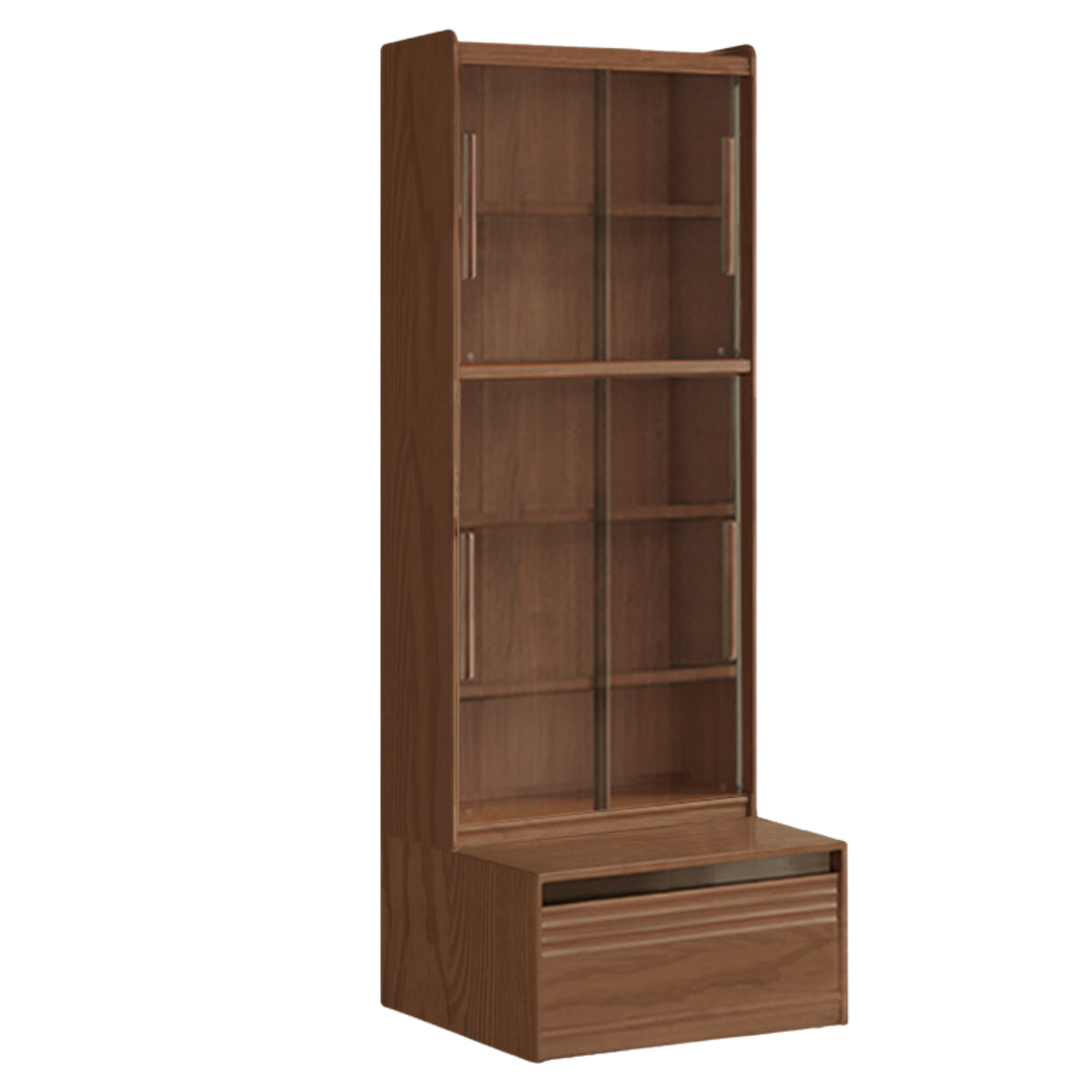 Black Walnut, Sandalwood, Oak, Ash Solid Wood Combination Bookcase with Floor Display and Luxury Storage