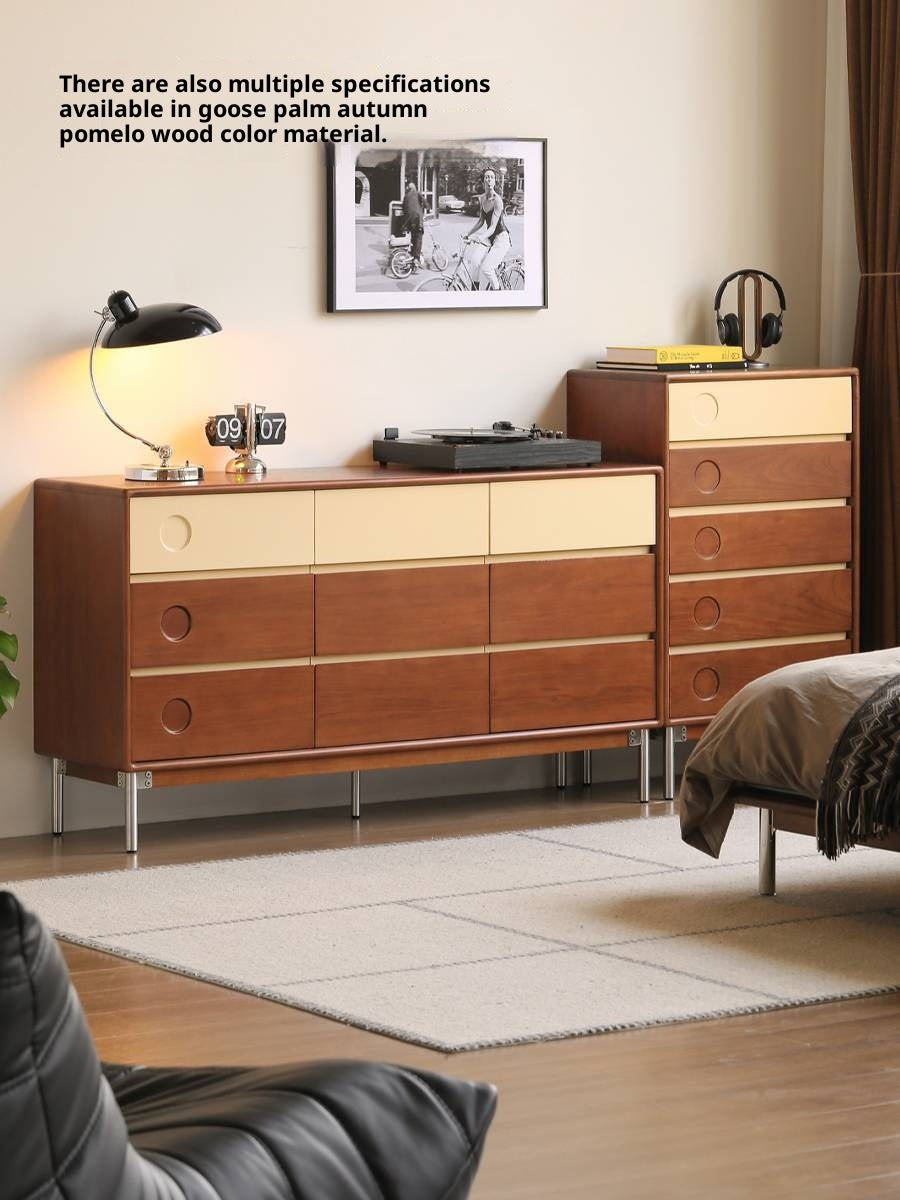 Cherry, Poplar Solid Wood Modern Minimalist Chest of Drawers