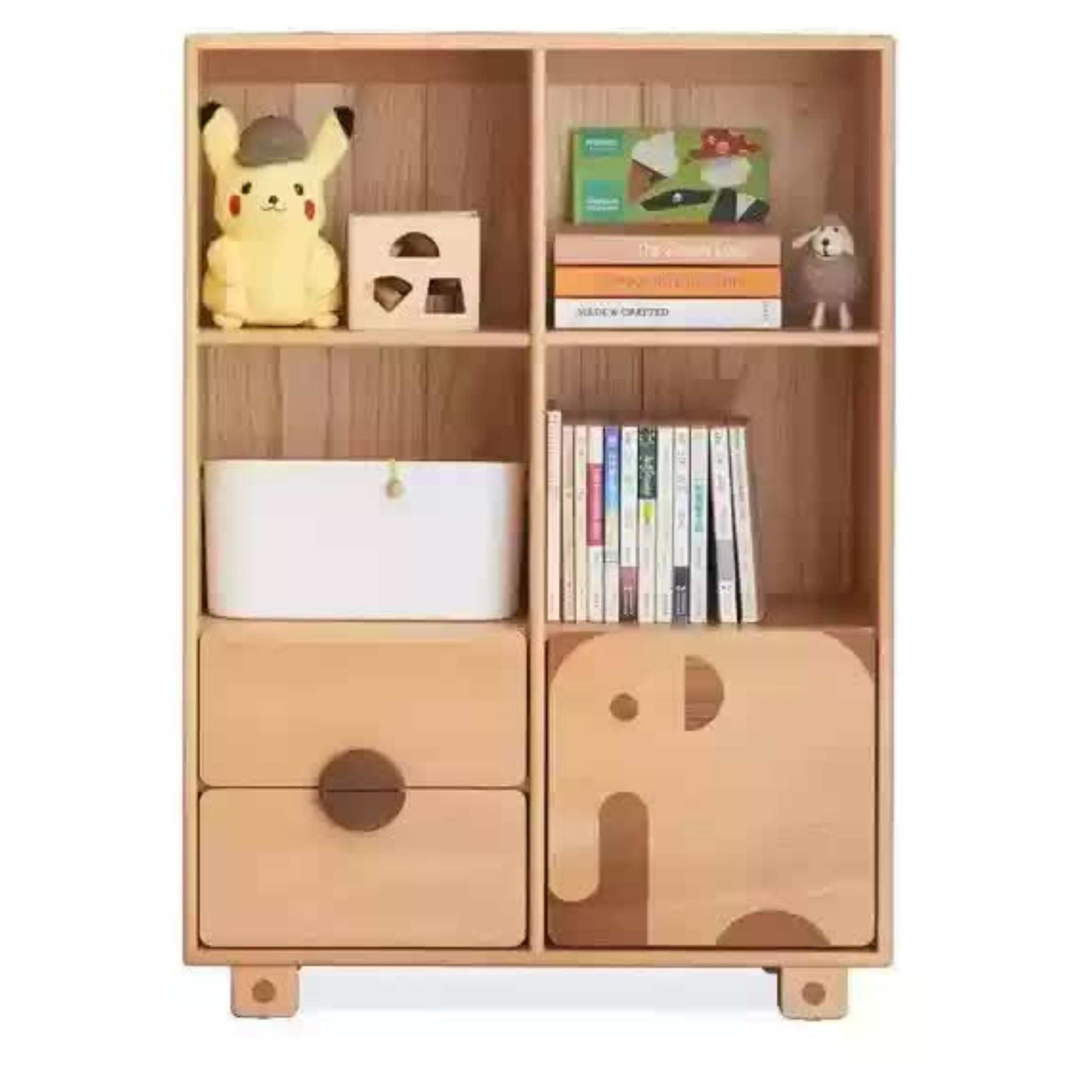 Beech Solid Wood Floor Children's Bookcase