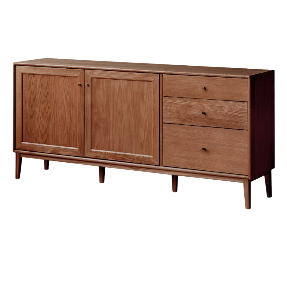 Oak Solid Wood, Solid Rubberwood Modern Dining Sideboard