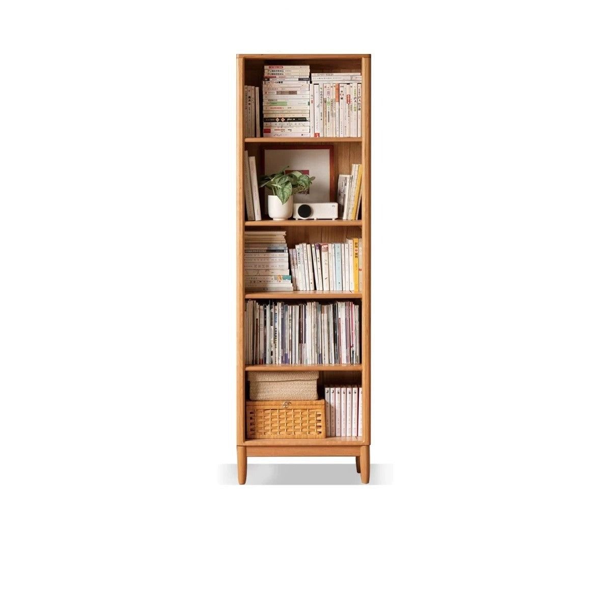 Cherry Solid Wood Freely Combinable Bookshelf with Retro Style Finish