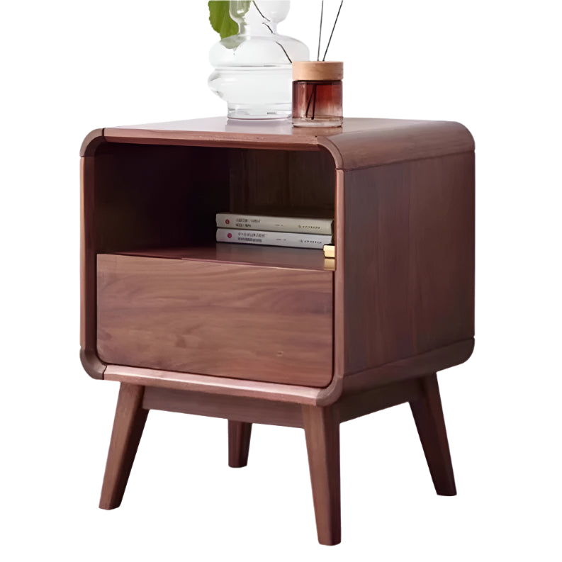 Black Walnut Solid Wood Modern Storage Small Nightstand