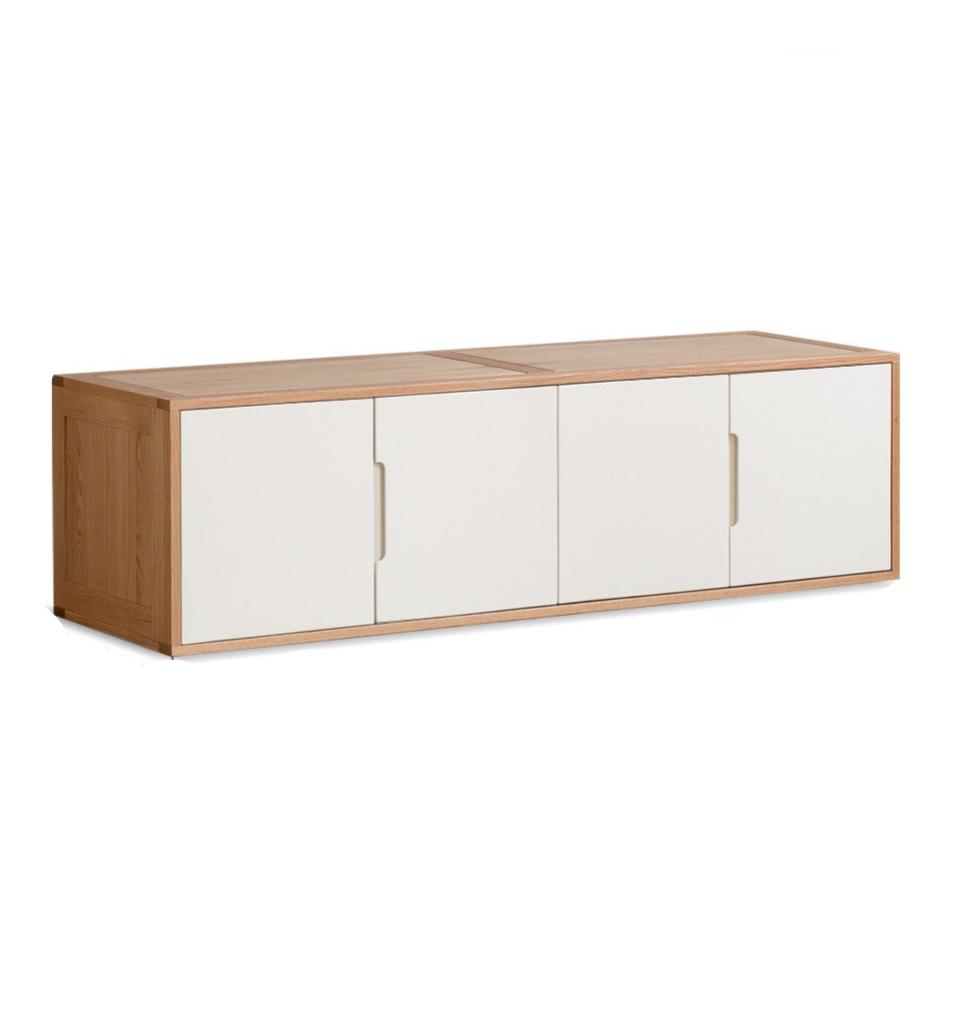 Oak Solid Wood Log Cream Style Wardrobe.