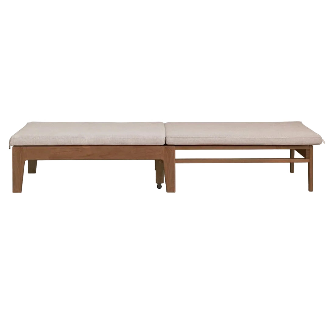 Oak, Beech Solid Wood Folding Single Retractable Sofa Bed.